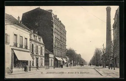 AK Aubervilliers, Avenue de la Rèpublique