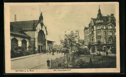 AK Witten a. d. Ruhr, Strasse am Hauptbahnhof