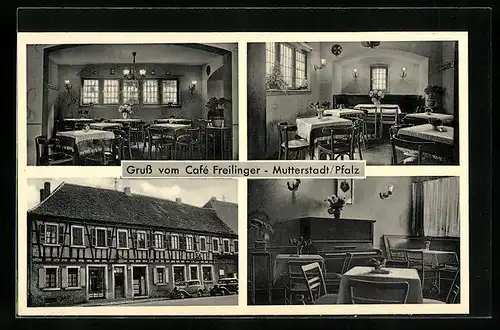 AK Mutterstadt /Pfalz, Vier Ansichten vom Cafè Freilinger