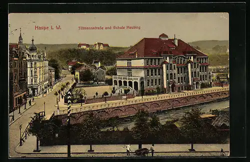 AK Haspe i. W., Tillmannstrasse und Schule Heubing
