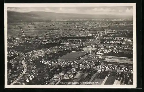 AK Hassloch /Pfalz, Totalansicht vom Flugzeug aus