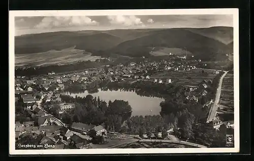 AK Herzberg am Harz, Totalansicht vom Flugzeug aus