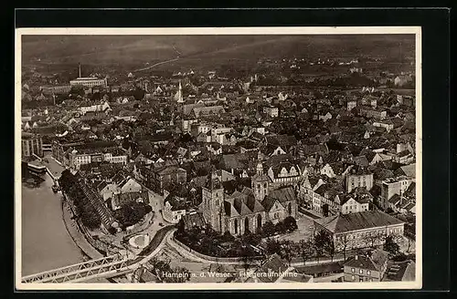 AK Hameln a. d. Weser, Gesamtansicht vom Flugzeug aus