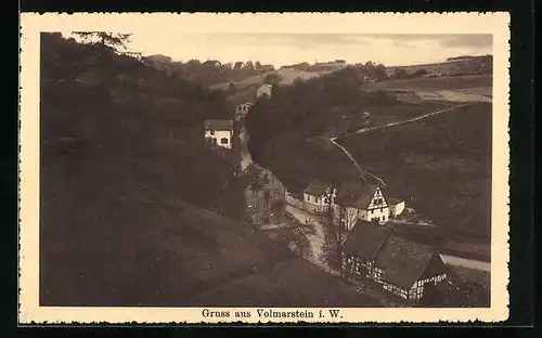 AK Volmarstein i. W., Ortsansicht aus der Vogelschau