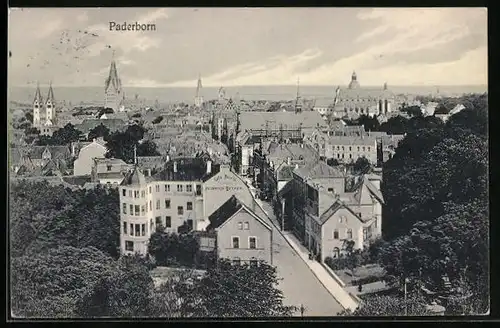 AK Paderborn, Ortsansicht aus der Vogelschau