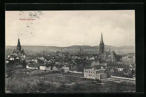 AK Kaiserslautern, Ortsansicht aus der Vogelschau