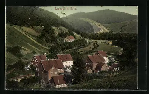 AK Lerbach im Harz, Gesamtansicht aus der Vogelschau