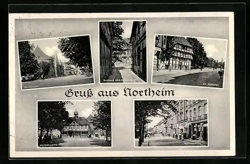 AK Northeim, Polizeiwache, Mühlenstrasse, am Münster, Rathaus vom Entenmarkt, am Harztor