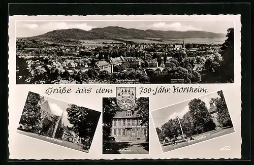 AK Northeim, Gesamtansicht, am Harztor, Rathaus, am Münster, Wappen