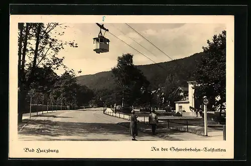 AK Bad Harzburg, Strasse an der Schwebebahn-Talstation