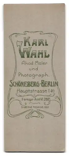 Fotografie Karl Wahl, Berlin-Schöneberg, Hauptstrasse 146, Mädchen im weissen Kleid