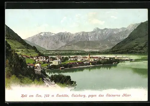 AK Zell am See, Teilansicht gegen das Steinerne Meer