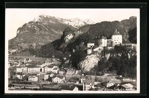 AK Kufstein, Teilansicht mit Kaisergebirge