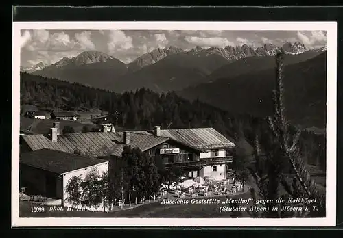 AK Mösern, Aussichts-Gaststätte Menthof, Kalkkögel