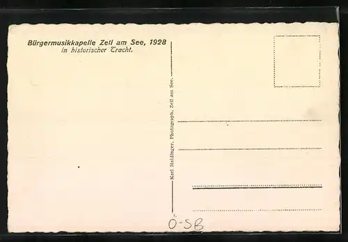 AK Zell am See, Bürgermusikkapelle in historischer Tracht 1928