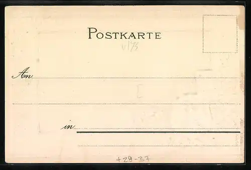 Passepartout-Lithographie Ehrenbreitstein, Panorama mit Schloss, Wappen