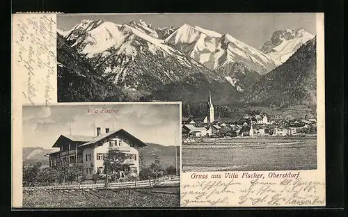 AK Oberstdorf, Hotel Villa Fischer, Totalansicht