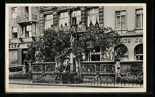 AK Köln a. Rh., Hotel Reichshof und Heinzelmännchenbrunnen