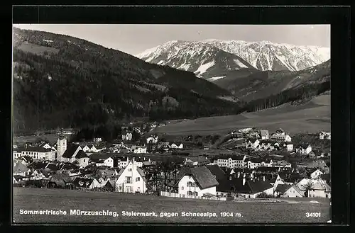 AK Mürzzuschlag, Totalansicht gegen Schneealpe