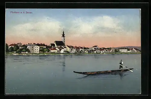 AK Pöchlarn /Donau, Totalansicht mit Kirche