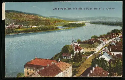 AK Gross-Pöchlarn /Donau, Totalansicht mit Klein-Pöchlarn