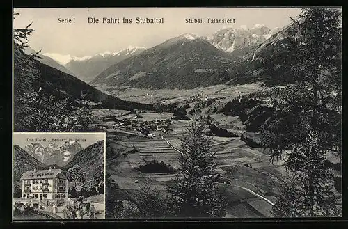 AK Telfes, Hotel Serles, Talansicht i. Stubai