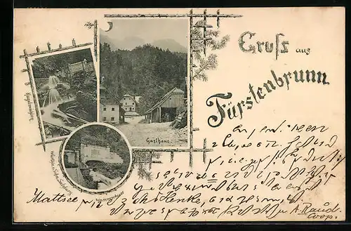 AK Fürstenbrunn, Gasthaus, Wasserschloss, Kugelmühlen