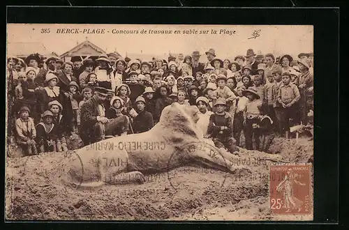 AK Berck-Plage, Concours de travaux en sable sur la Plage