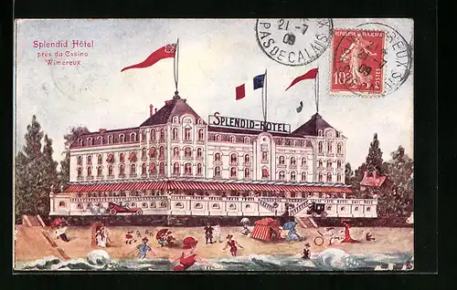 Künstler-AK Wimereux, Splendid Hotel près du Casino