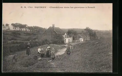 AK Equihen, Chaumières dans les garennes à Ecault