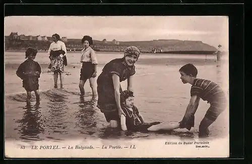 AK Le Portel, La Baignade - La Portèe