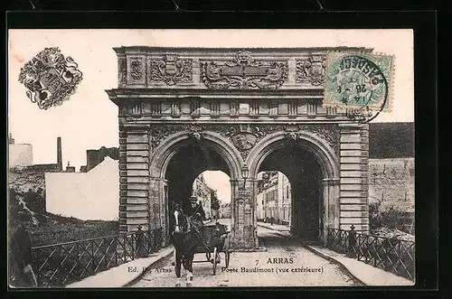 AK Arras, Porte Baudimont (vue extèrieure)