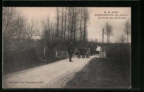 AK Hesdigneul, Le Pont sur la Liane