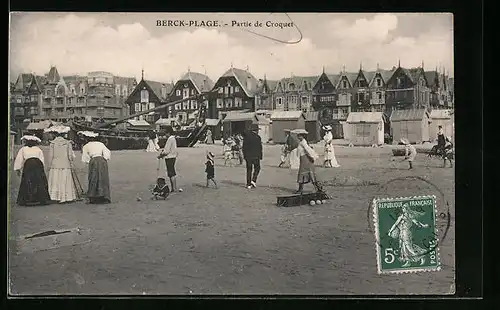 AK Berck-Plage, Partie de Croquet