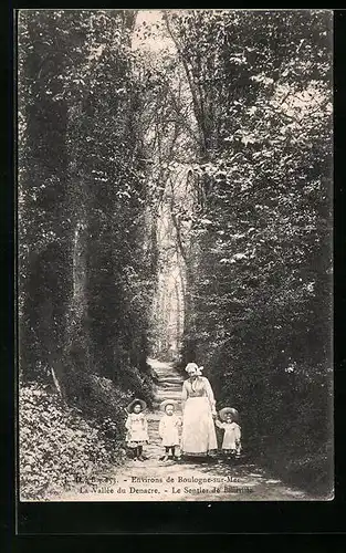 AK Boulogne-sur-Mer, La Vallèe du Denacre-Le Sentier de Billiville