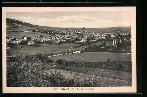 AK Bad Salzschlirf, Gesamtansicht aus der Vogelschau