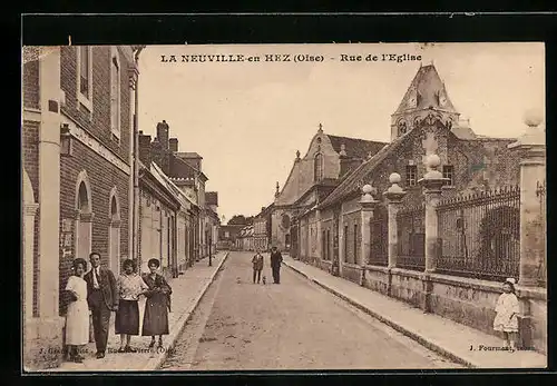 AK La Neuville-en-Hez, Rue de l`Eglise