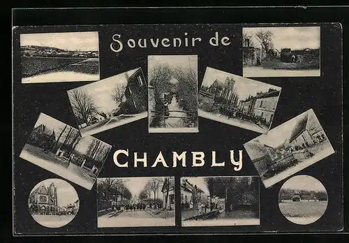 AK Chambly, Vue générale, L`Eglise, Une Rue