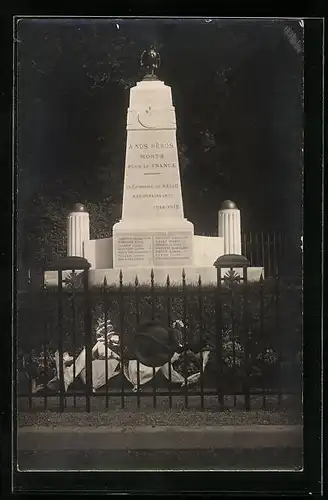 AK Mello, Le Monument A nos héros morts pour la France 1914 - 1918