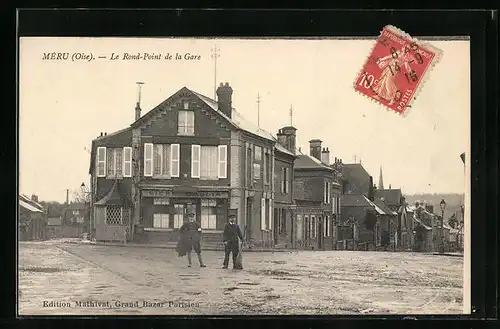 AK Méru, Le Rond-Point de la Gare