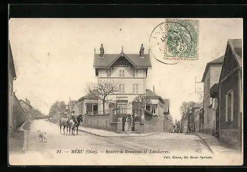 AK Méru, Routes de Beauvais et Lardières