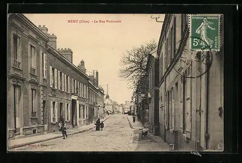 AK Méru, La Rue Nationale