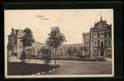 AK Polzin, Strassenpartie mit Kurhaus