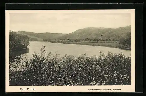 AK Bad Polzin, Fünfsee mit Umgebung