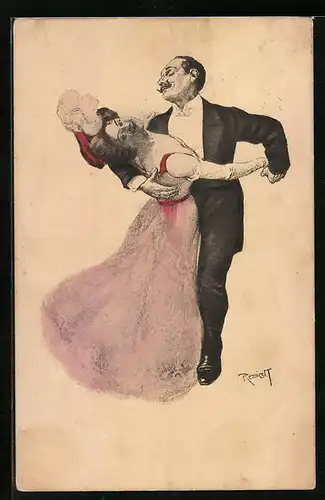 Künstler-AK Ferdinand von Reznicek: Elegantes Paar beim Tanz