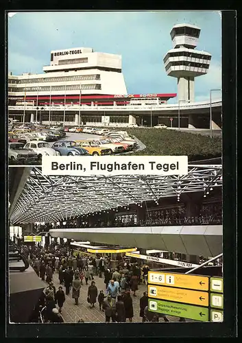 AK Berlin-Tegel, Flughafen mit Besuchern