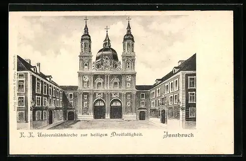 AK Innsbruck, K. K. Universitätskirche zur heiligen Dreifaltigkeit