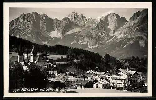 AK Kitzbühle, Teilansicht mit Wildem Kaiser