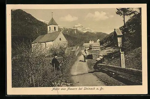 AK Mauern /Steinach, Strassenpartie mit Kirche
