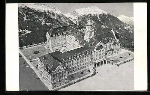 AK Innsbruck, Canisianum von Südwesten aus der Vogelschau